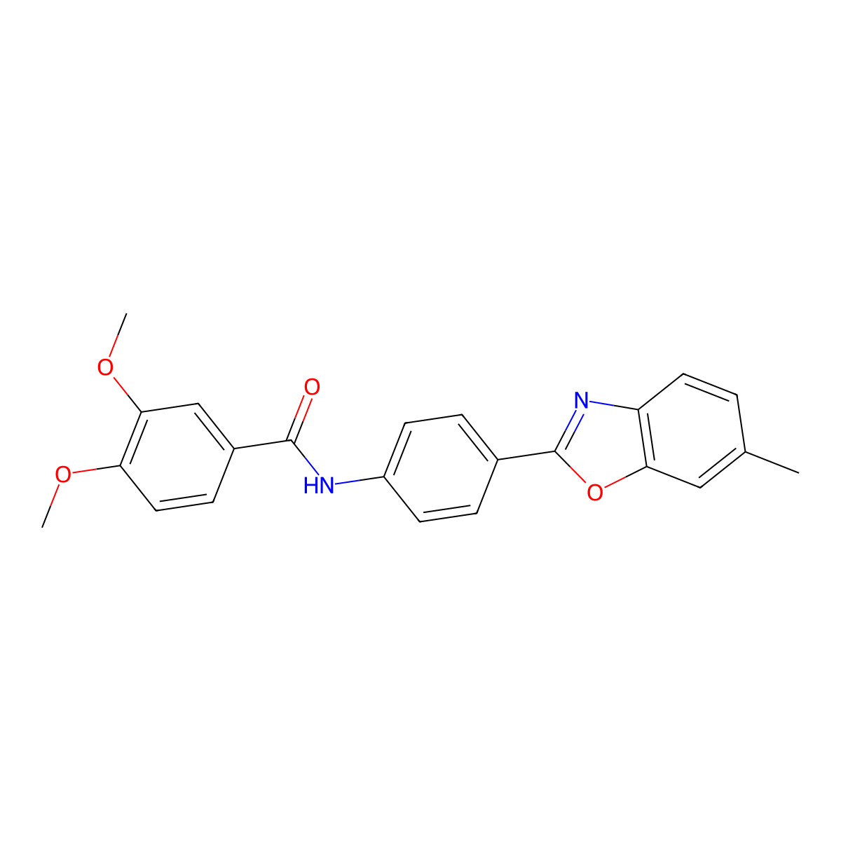 3,4-dimethoxy-N-[4-(6-methyl-1,3-benzoxazol-2-yl)phenyl]benzamide molecular structure, CAS 797806-78-1