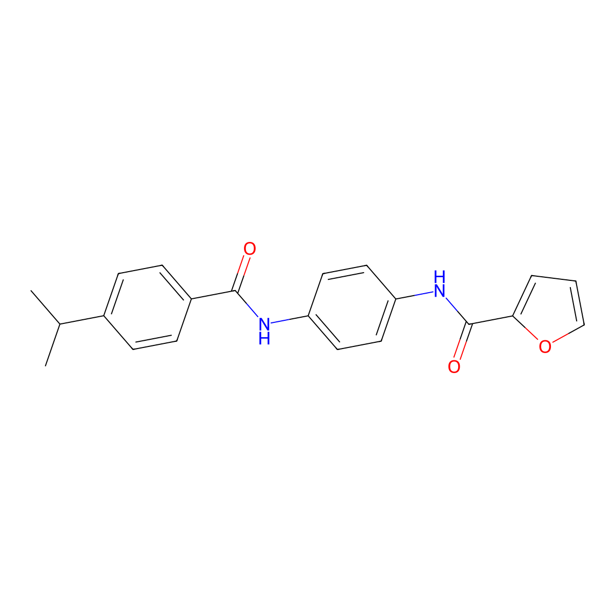 N-[4-[(4-propan-2-ylbenzoyl)amino]phenyl]furan-2-carboxamide molecular structure, CAS 797806-81-6