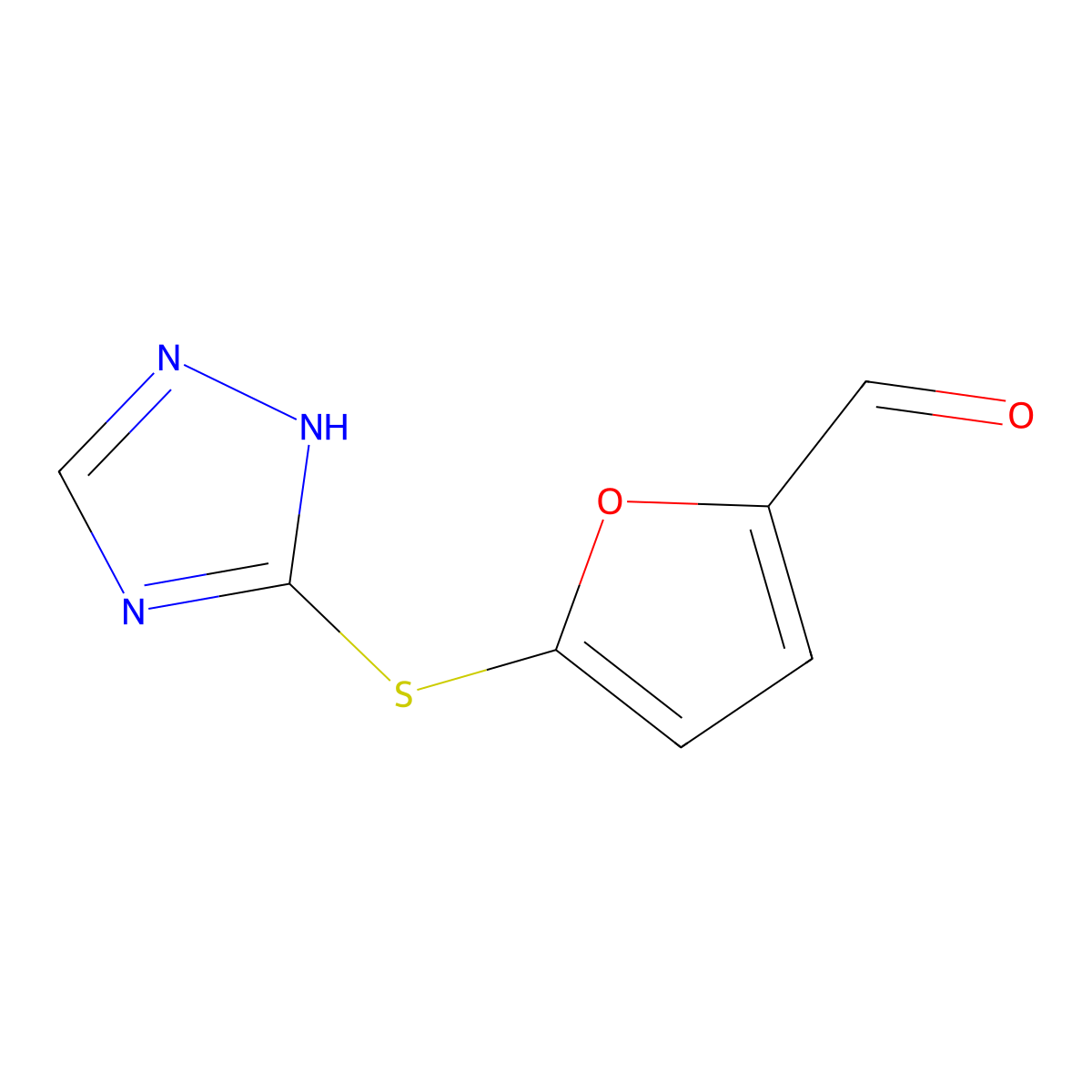 5-(1H-[1,2,4]Triazol-3-ylsulfanyl)-furan-2-carbaldehyde molecular structure, CAS 797807-53-5