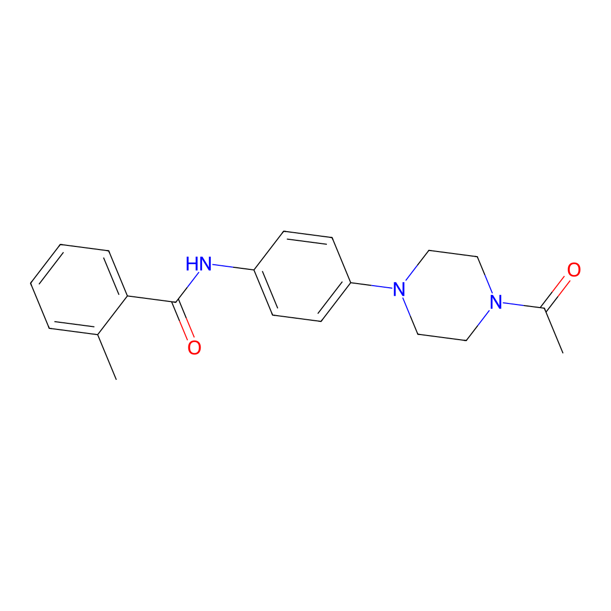 N-[4-(4-acetylpiperazin-1-yl)phenyl]-2-methylbenzamide molecular structure, CAS 797807-65-9