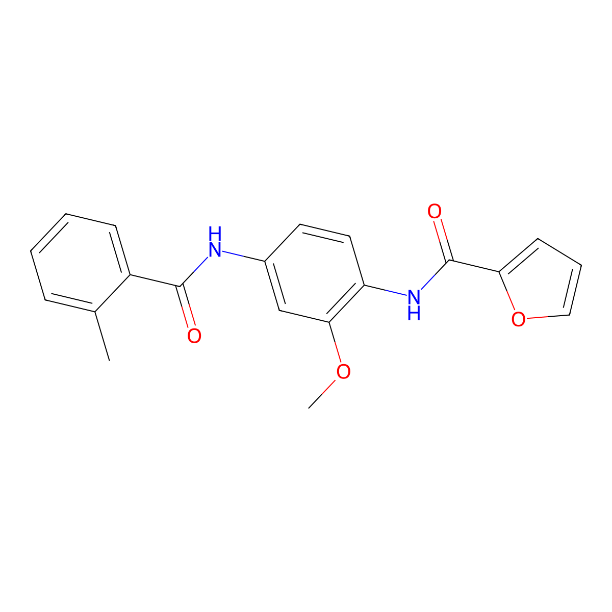 N-{2-methoxy-4-[(2-methylbenzoyl)amino]phenyl}-2-furamide molecular structure, CAS 797807-85-3