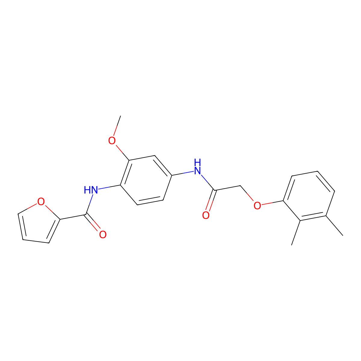 N-(4-{[(2,3-dimethylphenoxy)acetyl]amino}-2-methoxyphenyl)-2-furamide molecular structure, CAS 797807-87-5