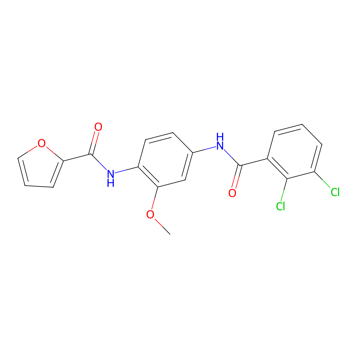 N-{4-[(2,3-dichlorobenzoyl)amino]-2-methoxyphenyl}-2-furamide molecular structure, CAS 797807-91-1