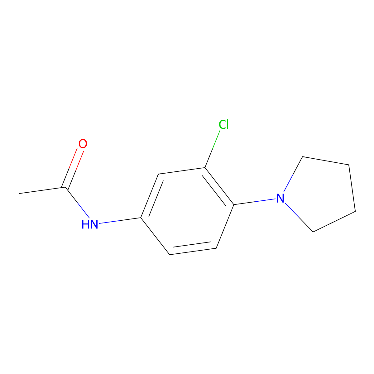 N-[3-chloro-4-(pyrrolidin-1-yl)phenyl]acetamide molecular structure, CAS 797808-94-7
