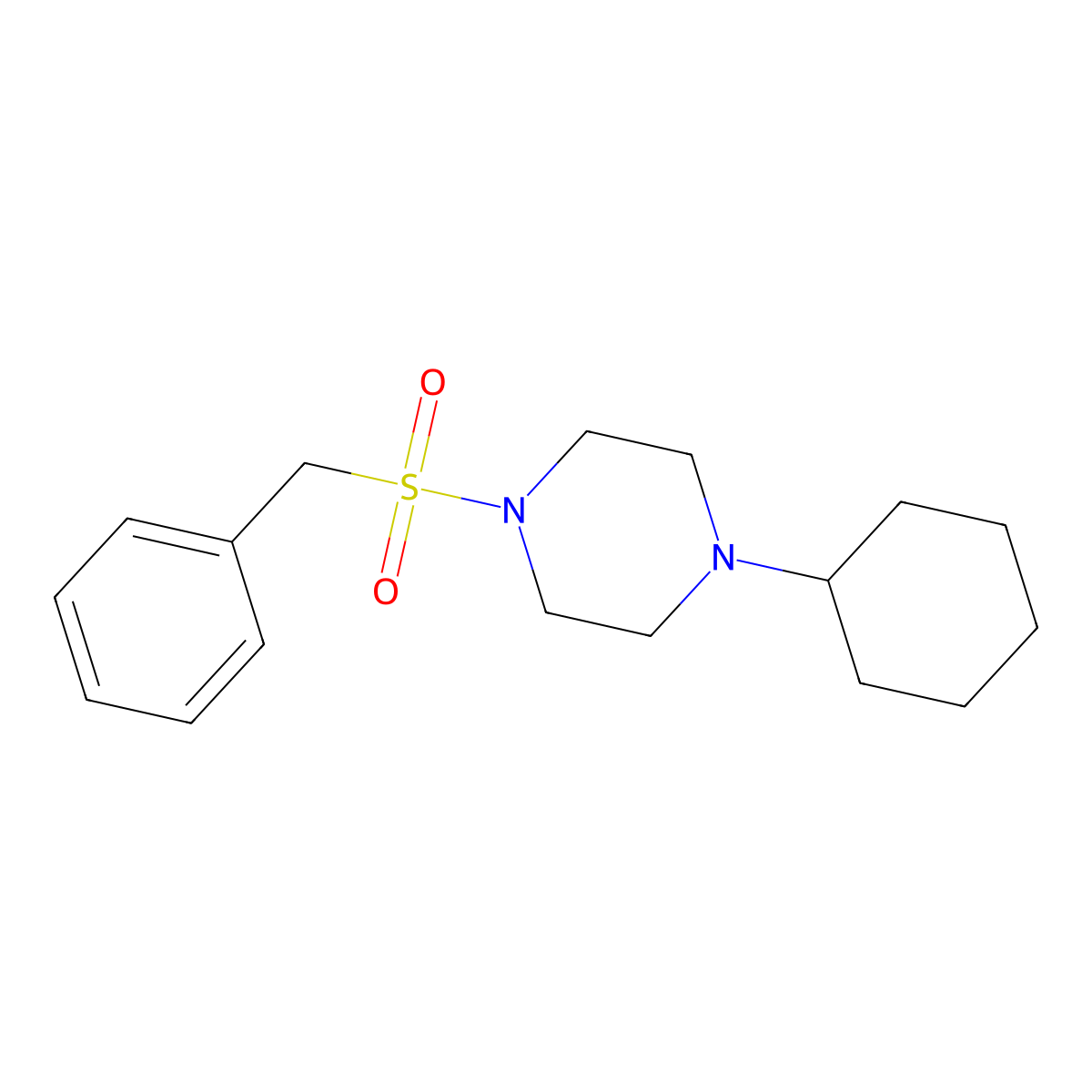 1-Benzylsulfonyl-4-cyclohexylpiperazine molecular structure, CAS 797809-07-5