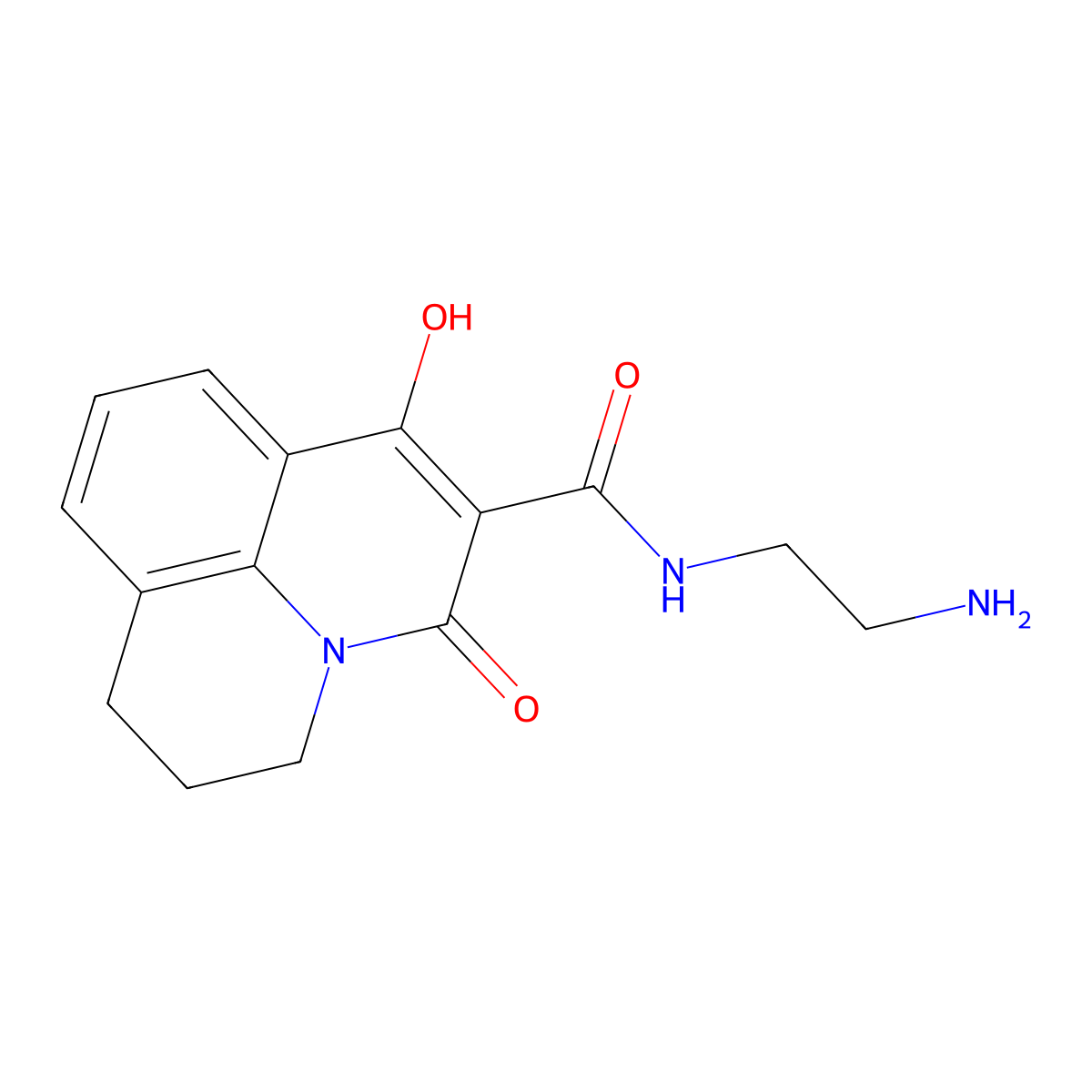 N-(2-Aminoethyl)-4-hydroxy-2-oxo-1-azatricyclo[7.3.1.05,13]trideca-3,5,7,9(13)-tetraene-3-carboxamide molecular structure, CAS 797809-14-4
