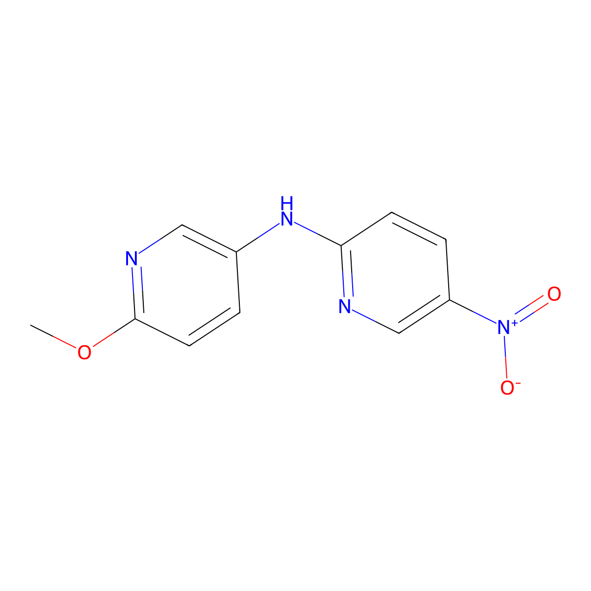 N-(6-methoxypyridin-3-yl)-5-nitropyridin-2-amine molecular structure, CAS 797809-32-6