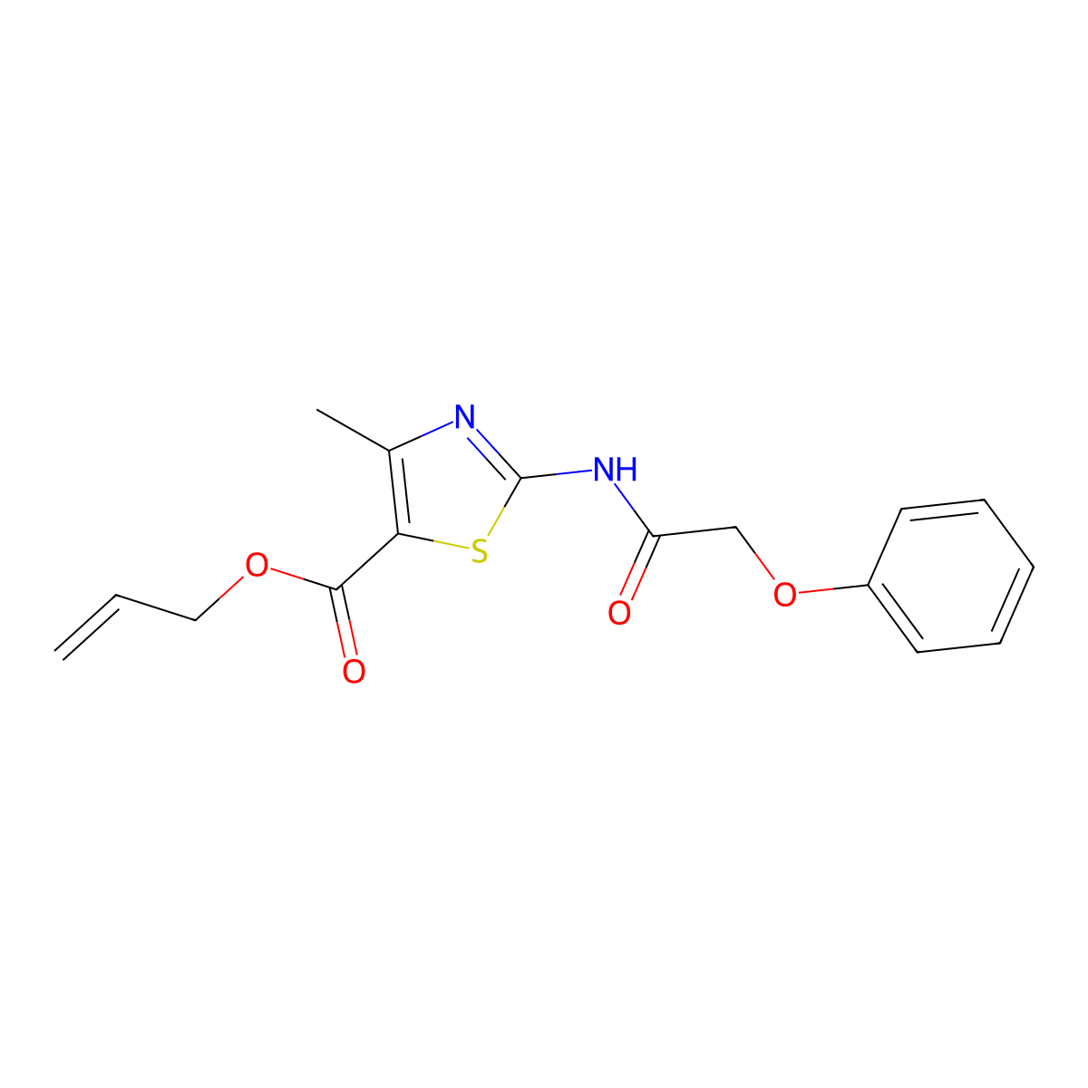 Prop-2-enyl 4-methyl-2-(2-phenoxyacetylamino)-1,3-thiazole-5-carboxylate molecular structure, CAS 797809-44-0