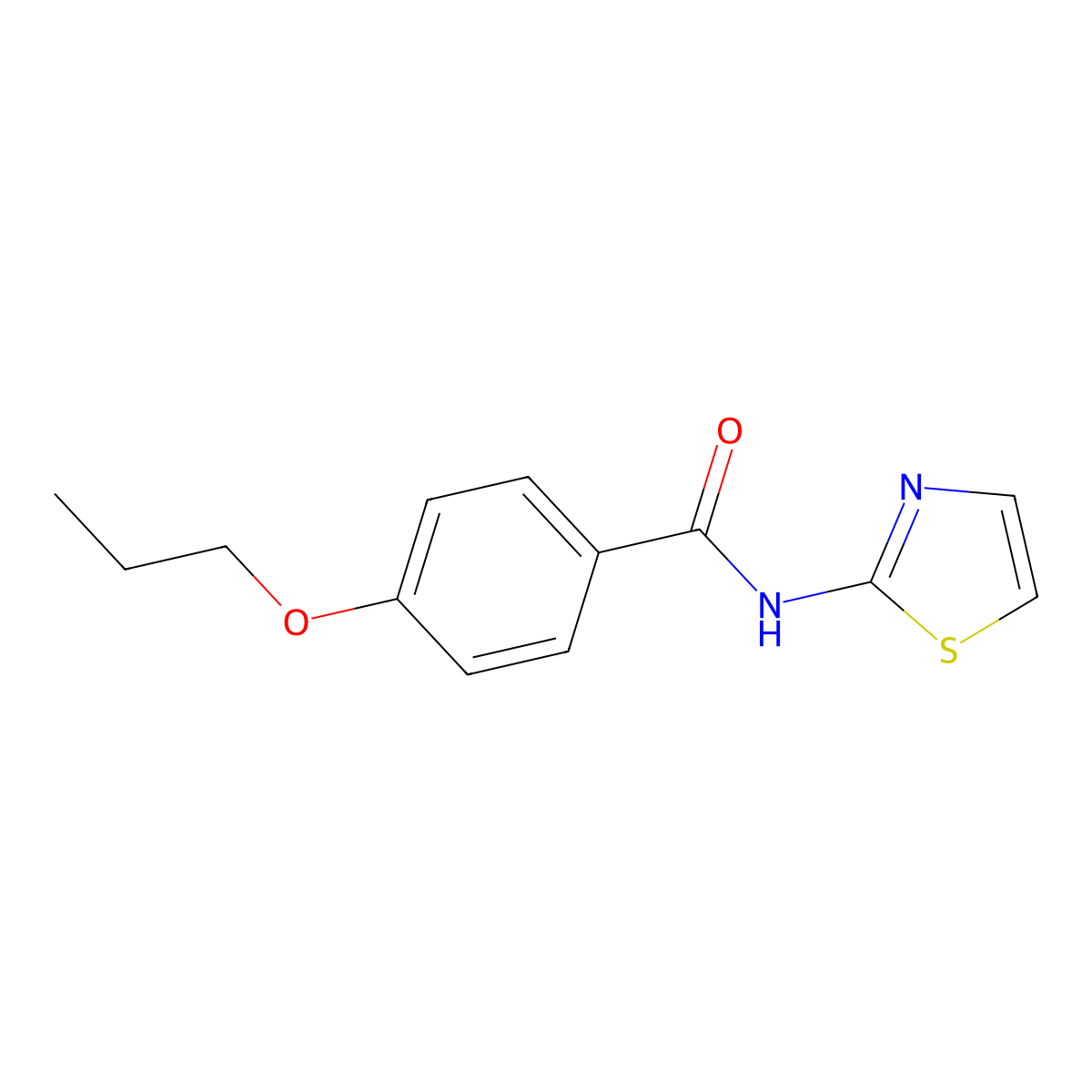 4-propoxy-N-(1,3-thiazol-2-yl)benzamide molecular structure, CAS 797809-60-0