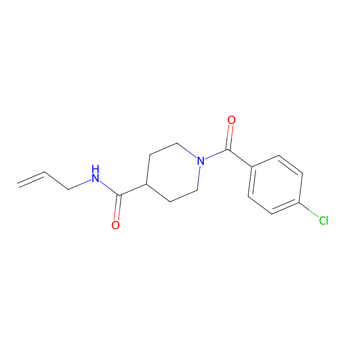 N-Allyl-1-(4-chlorobenzoyl)piperidine-4-carboxamide molecular structure, CAS 797812-32-9