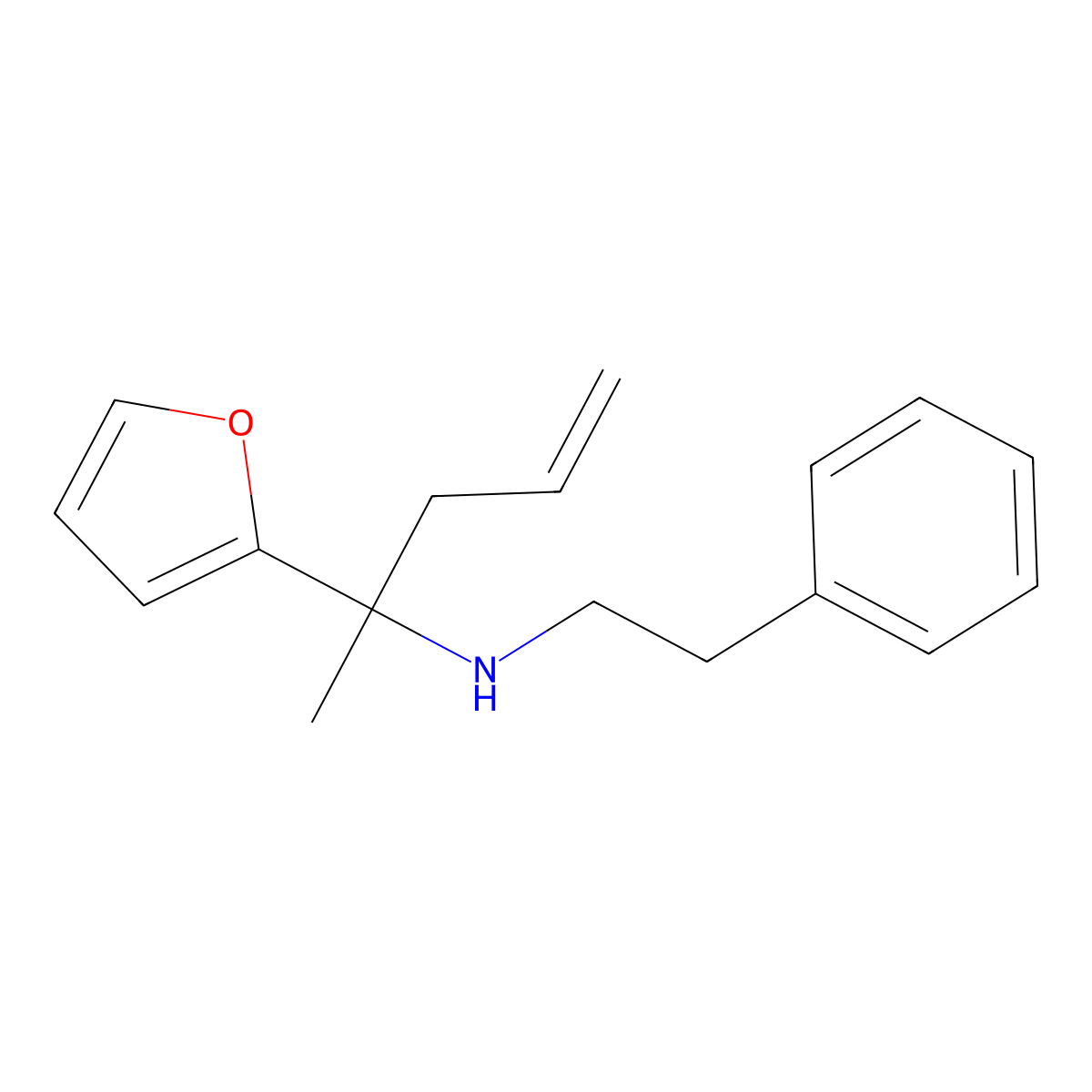 (1-Furan-2-yl-1-methyl-but-3-enyl)-phenethyl-amine molecular structure, CAS 797813-12-8