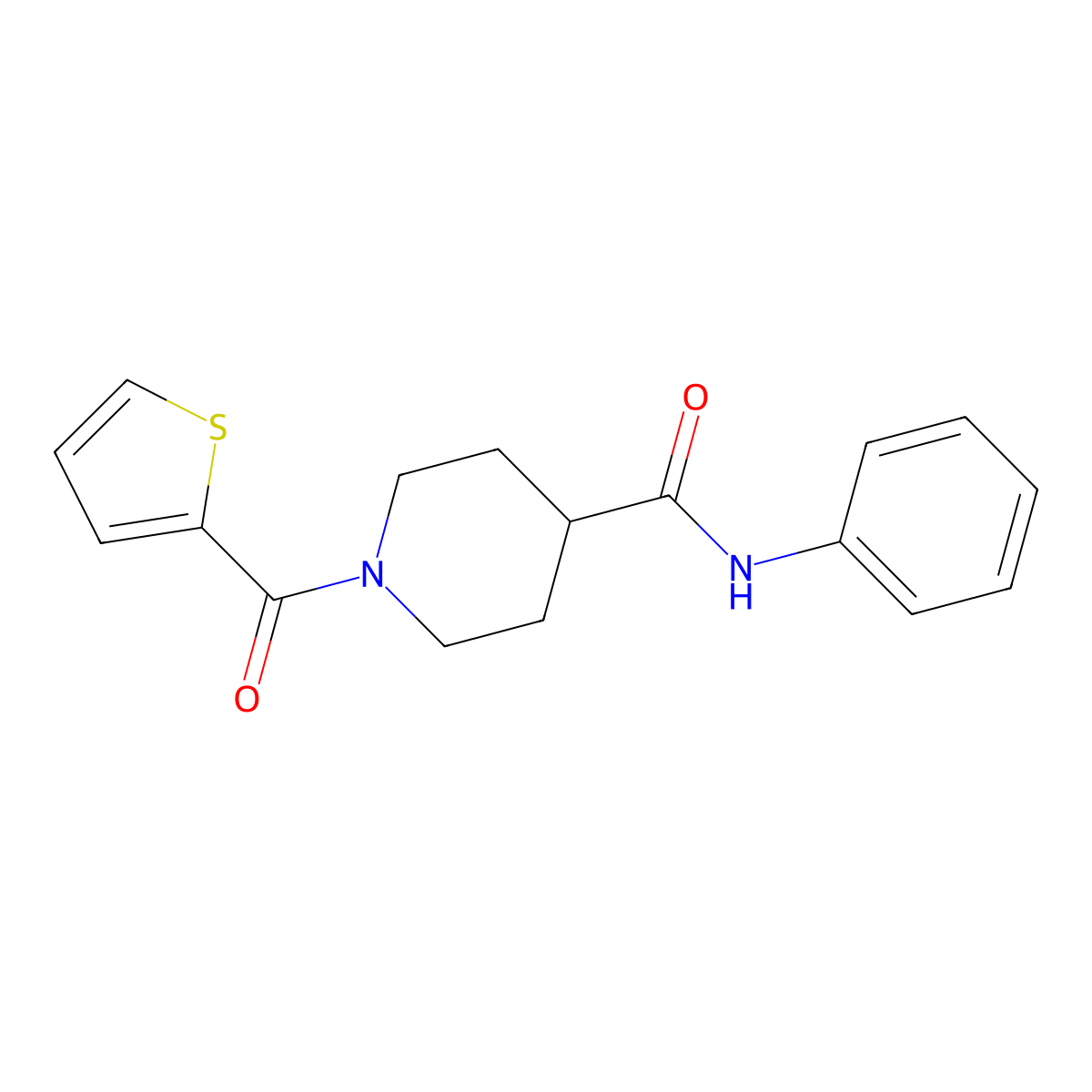 N-phenyl-1-(thiophene-2-carbonyl)piperidine-4-carboxamide molecular structure, CAS 797813-41-3