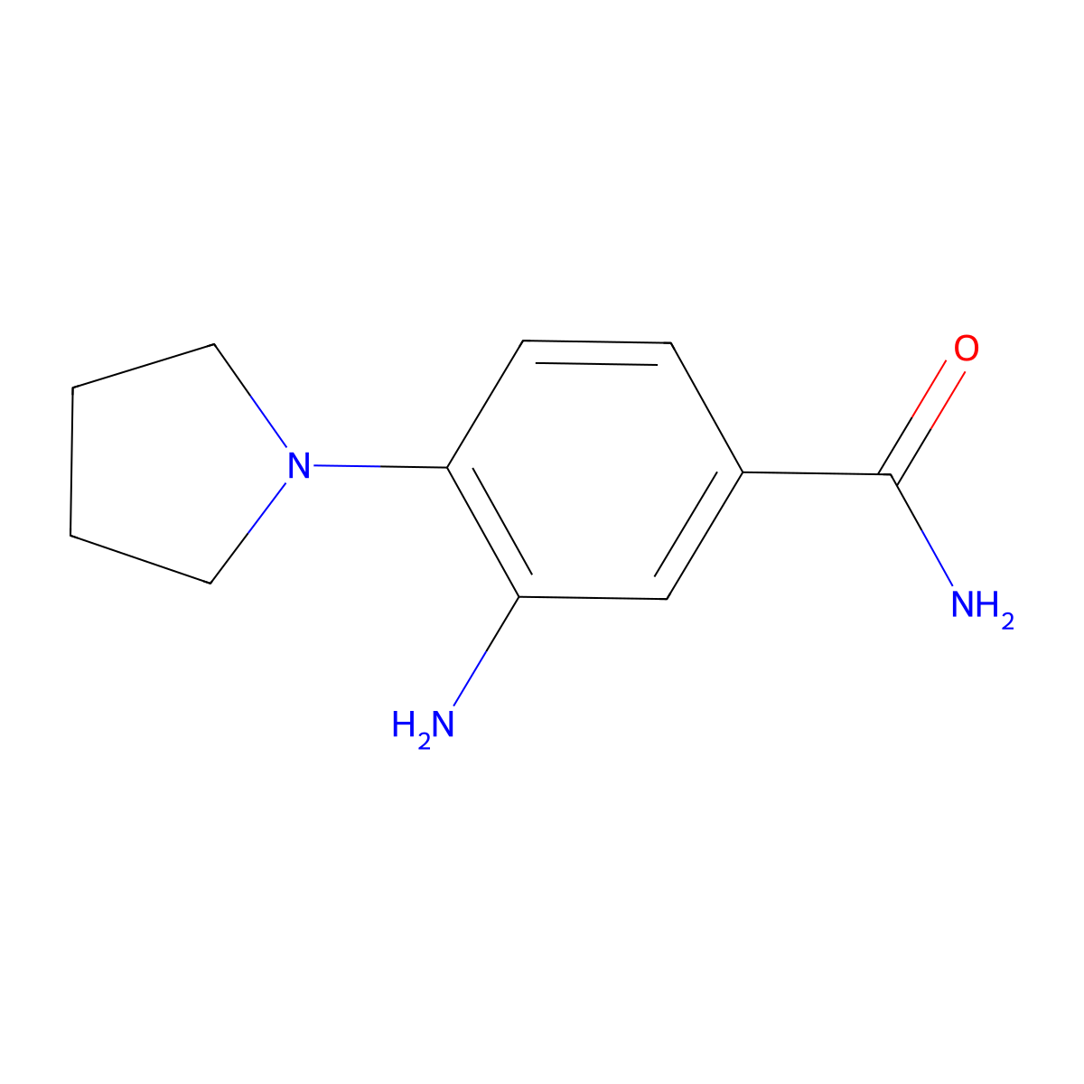 3-Amino-4-(pyrrolidin-1-yl)benzamide molecular structure, CAS 797814-02-9