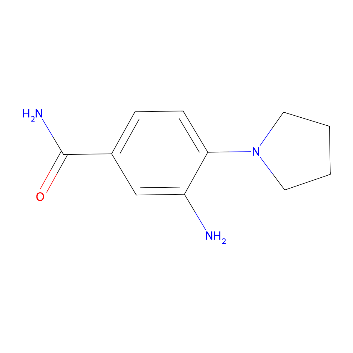 3-Amino-4-(pyrrolidin-1-yl)benzamide molecular structure, CAS 797814-02-9