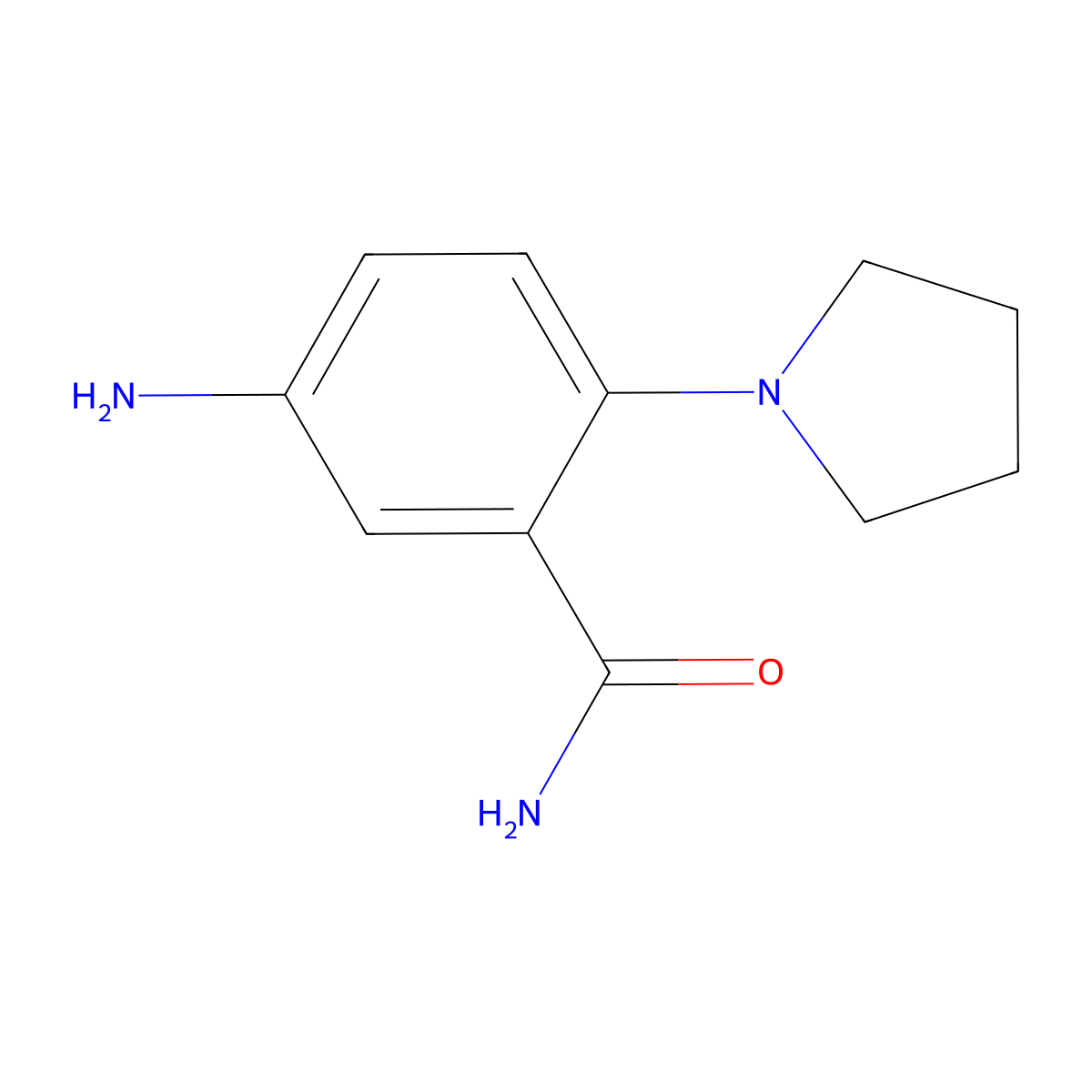 5-Amino-2-pyrrolidin-1-yl-benzamide molecular structure, CAS 797814-03-0