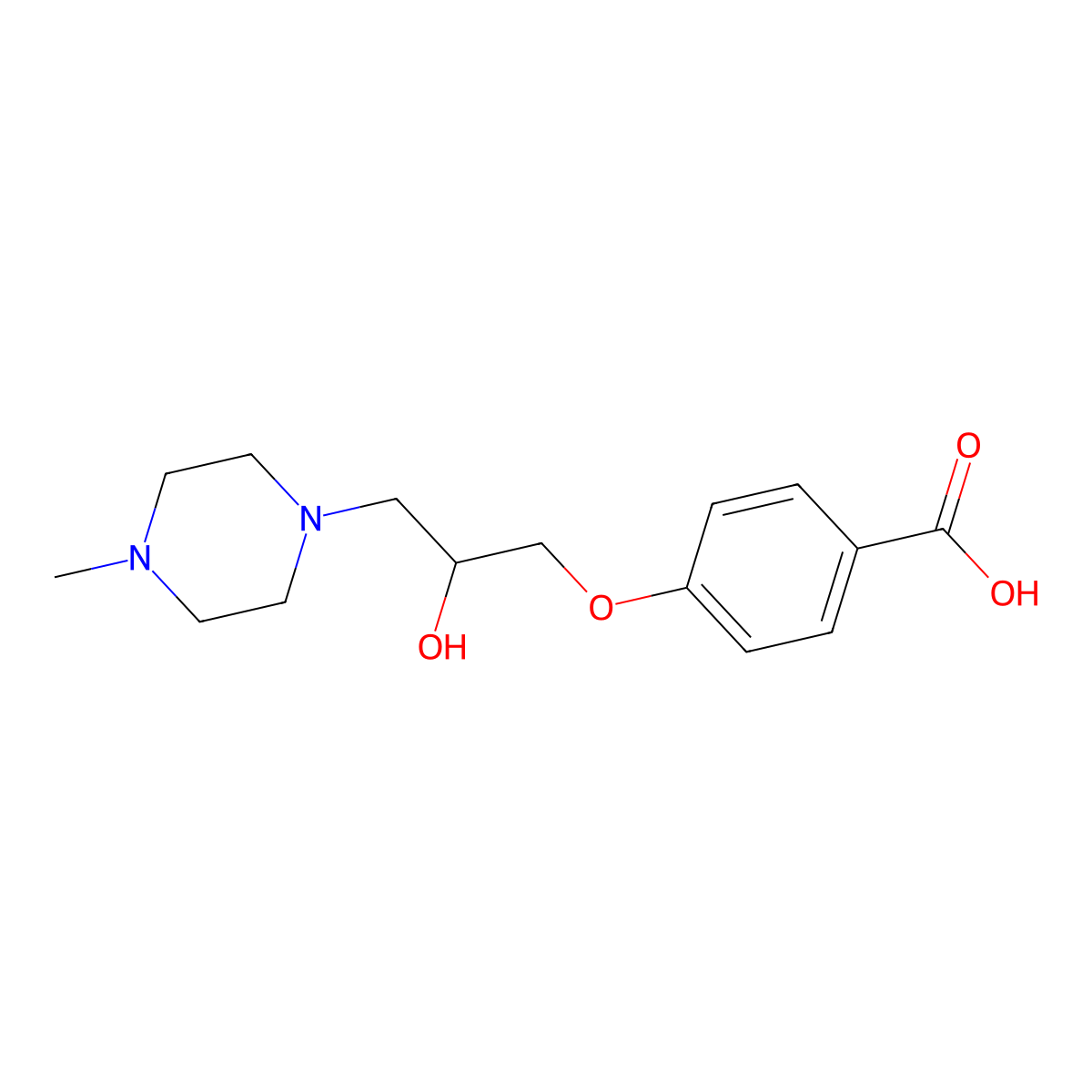 4-[2-Hydroxy-3-(4-methyl-piperazin-1-yl)-propoxy]-benzoic acid molecular structure, CAS 797814-47-2
