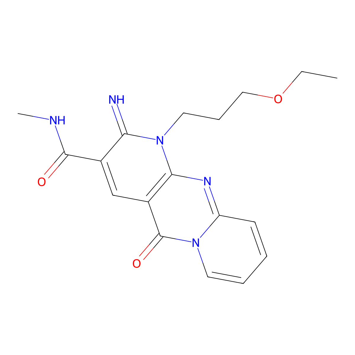 1-(3-ethoxypropyl)-2-imino-N-methyl-5-oxo-2,5-dihydro-1H-dipyrido[1,2-a:2',3'-d]pyrimidine-3-carboxamide molecular structure, CAS 797814-76-7