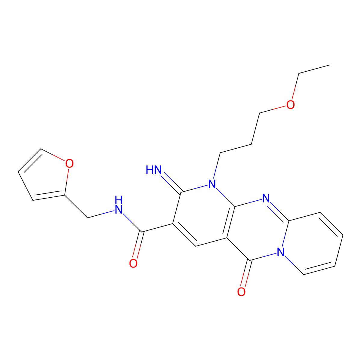 1-(3-ethoxypropyl)-N-(furan-2-ylmethyl)-2-imino-5-oxo-1,5-dihydro-2H-dipyrido[1,2-a:2',3'-d]pyrimidine-3-carboxamide molecular structure, CAS 797814-79-0