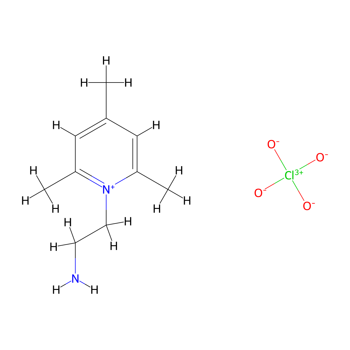1-(2-Aminoethyl)-2,4,6-trimethylpyridin-1-ium perchlorate molecular structure, CAS 79783-25-8