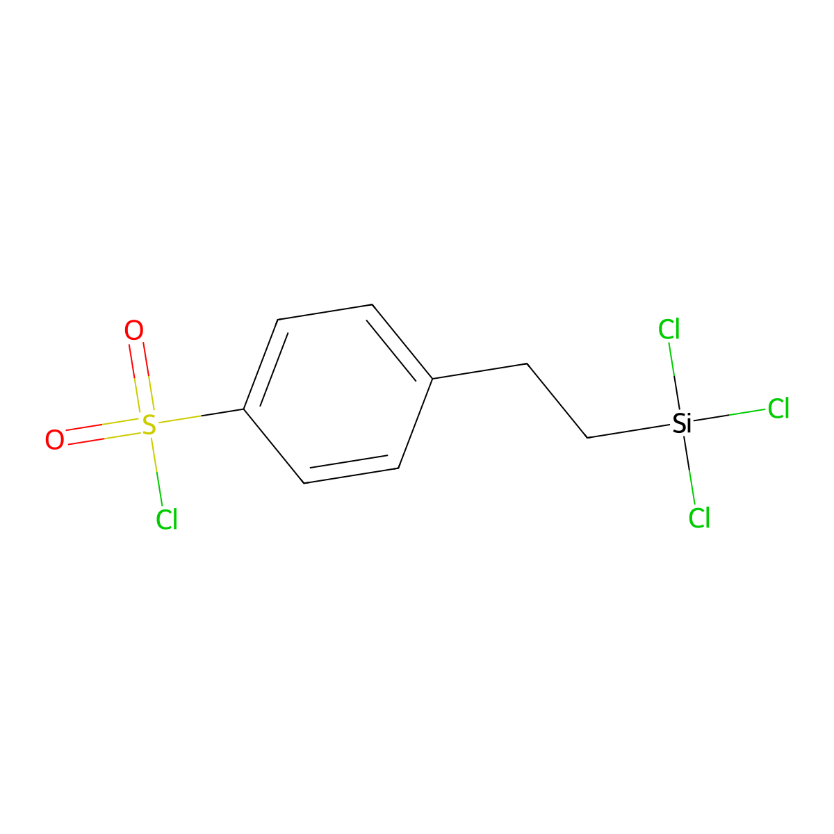 Benzenesulfonyl chloride, 4-[2-(trichlorosilyl)ethyl]- molecular structure, CAS 79793-00-3