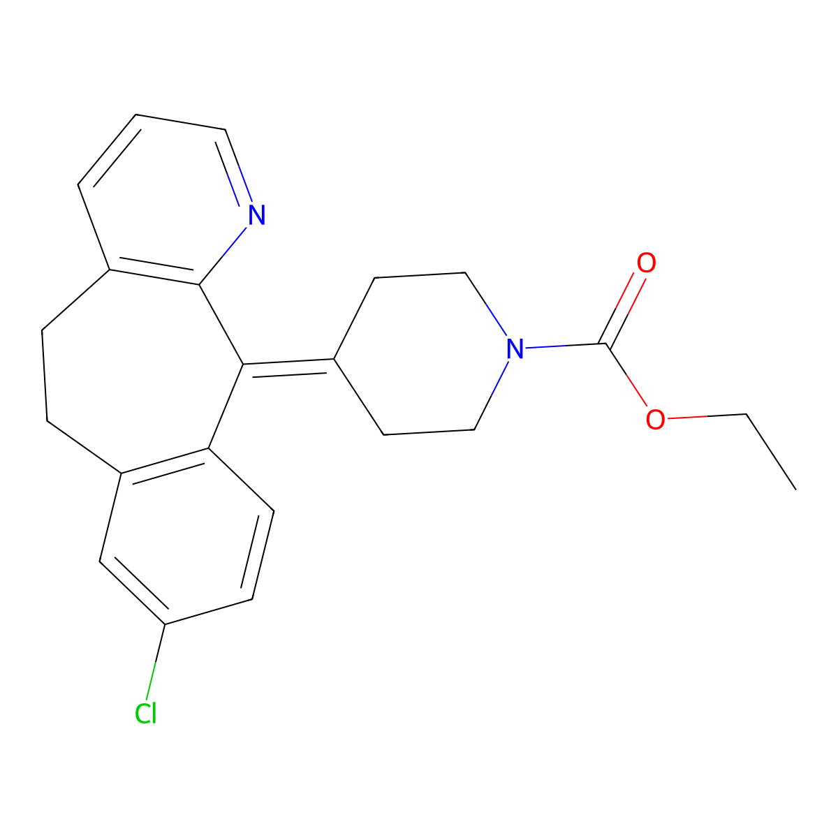 Loratadine molecular structure, CAS 79794-75-5
