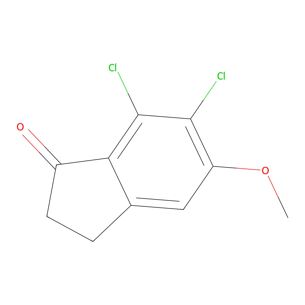 6,7-dichloro-5-methoxy-2,3-dihydro-1H-inden-1-one molecular structure, CAS 79796-73-9