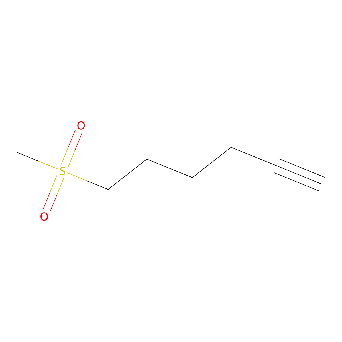 6-Methanesulfonylhex-1-yne molecular structure, CAS 79797-12-9
