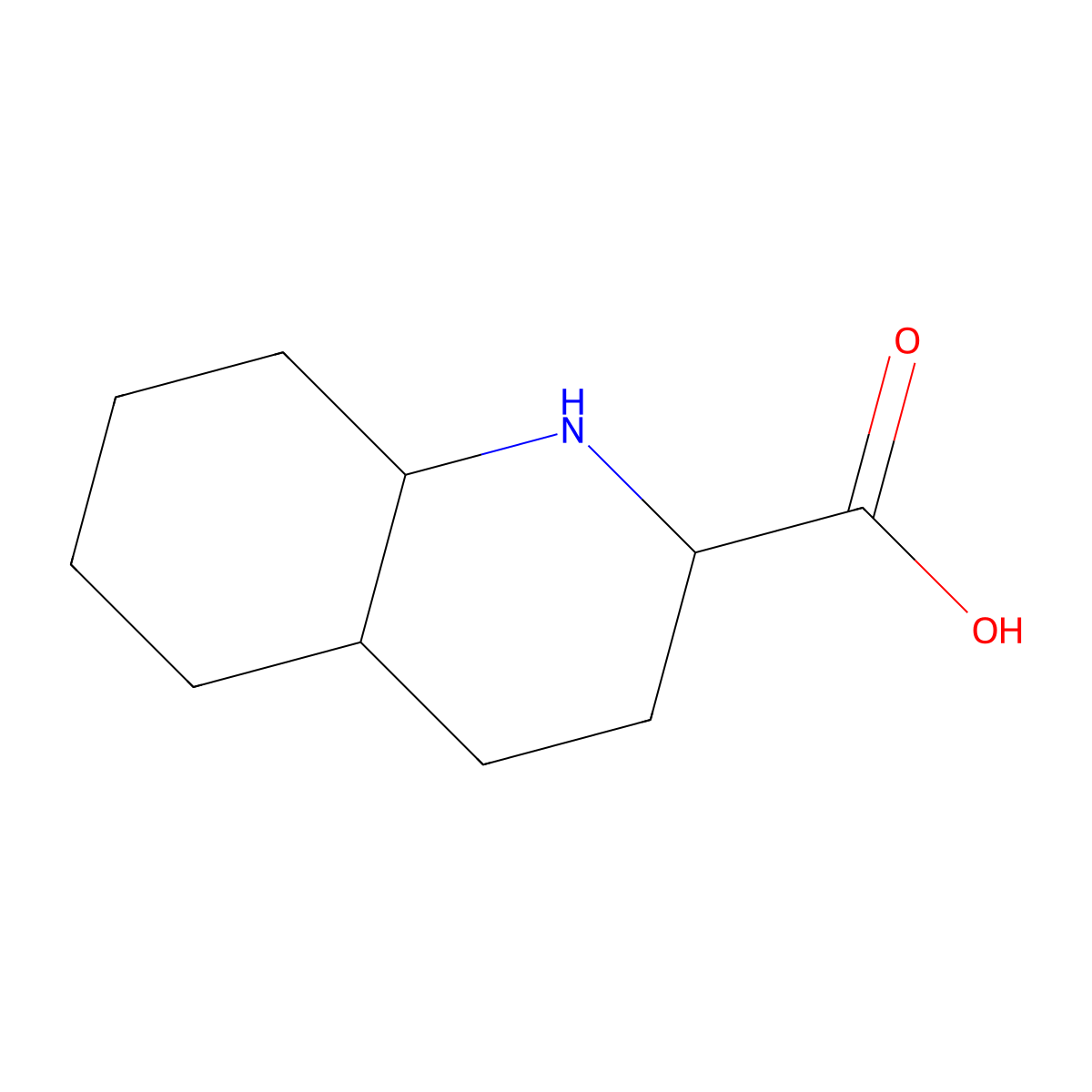 Decahydroquinoline-2-carboxylic acid molecular structure, CAS 79799-18-1