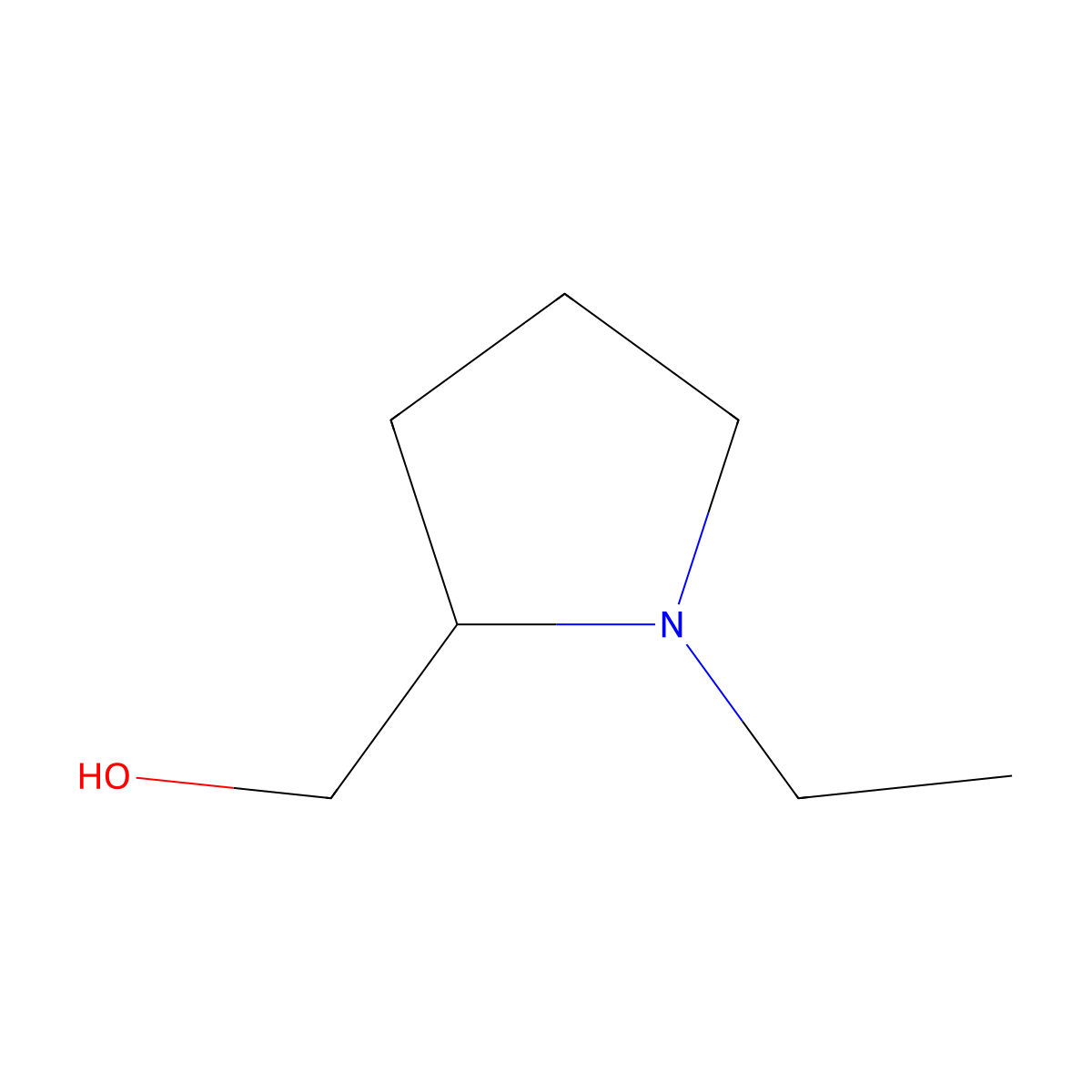 ((2R)-1-ethylpyrrolidin-2-yl)methanol molecular structure, CAS 79802-13-4