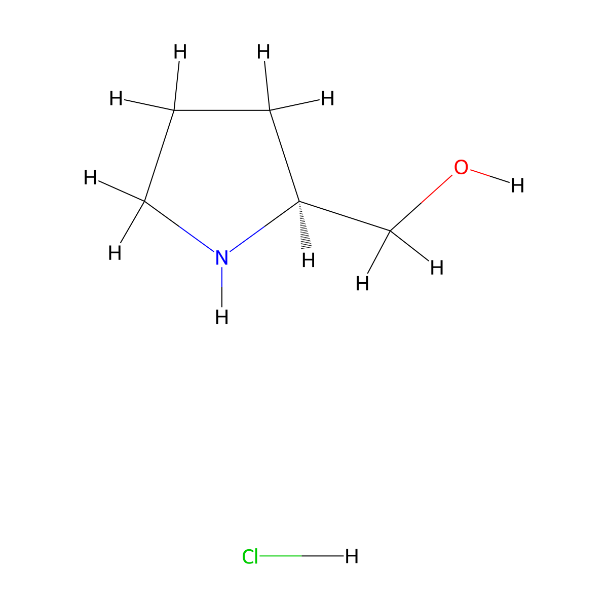 (S)-Pyrrolidin-2-ylmethanol hydrochloride molecular structure, CAS 79802-20-3