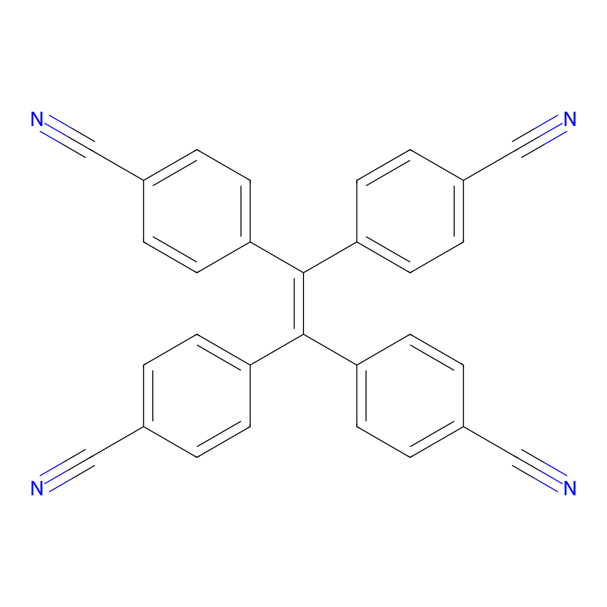 Tetrakis(4-cyanophenyl)ethylene molecular structure, CAS 79802-71-4