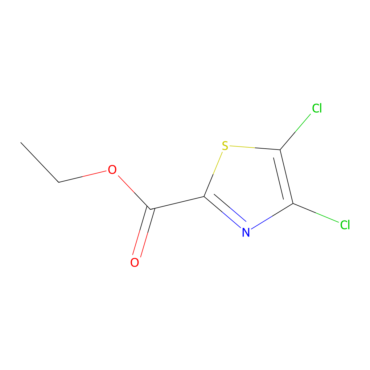 Ethyl 4,5-dichloro-1,3-thiazole-2-carboxylate molecular structure, CAS 79807-38-8