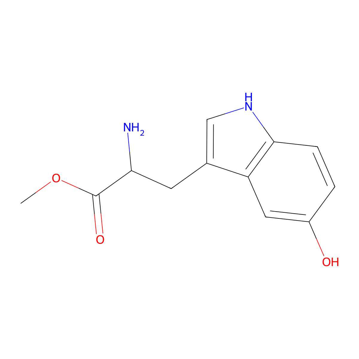 Methyl (2S)-2-amino-3-(5-hydroxy-1H-indol-3-yl)propanoate molecular structure, CAS 79812-02-5