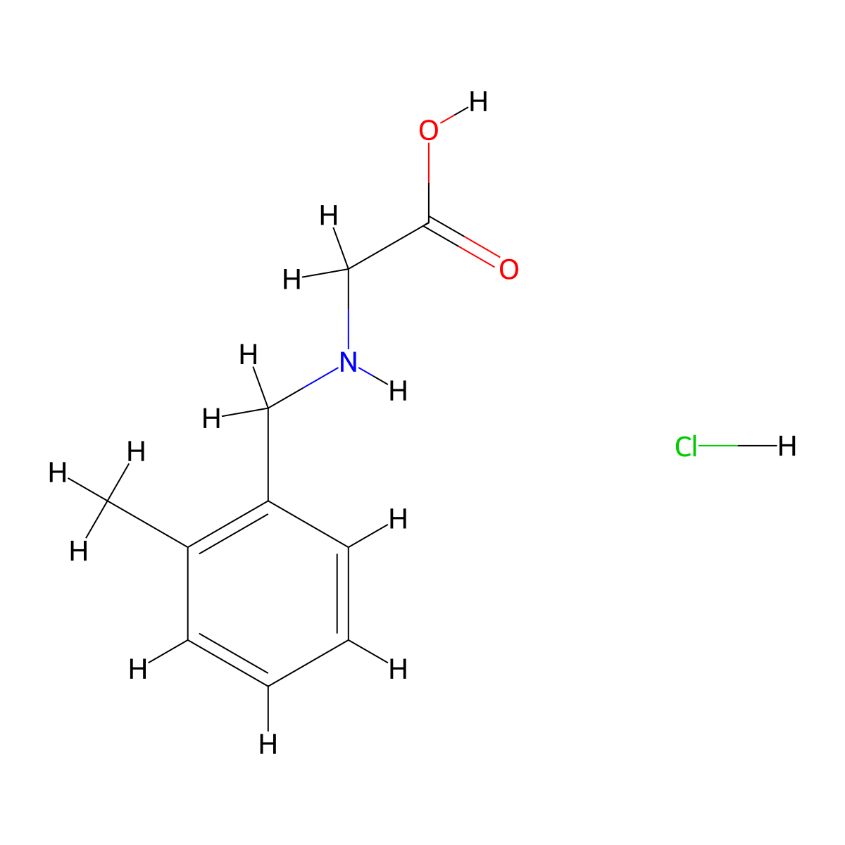 2-{[(2-Methylphenyl)methyl]amino}acetic acid hydrochloride molecular structure, CAS 79823-92-0
