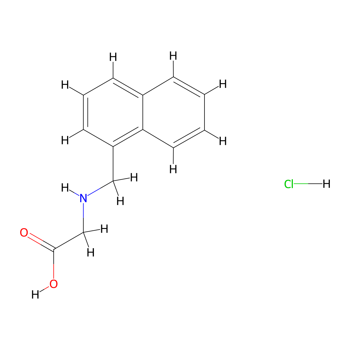 2-((Naphthalen-1-ylmethyl)amino)acetic acid hcl molecular structure, CAS 79823-93-1