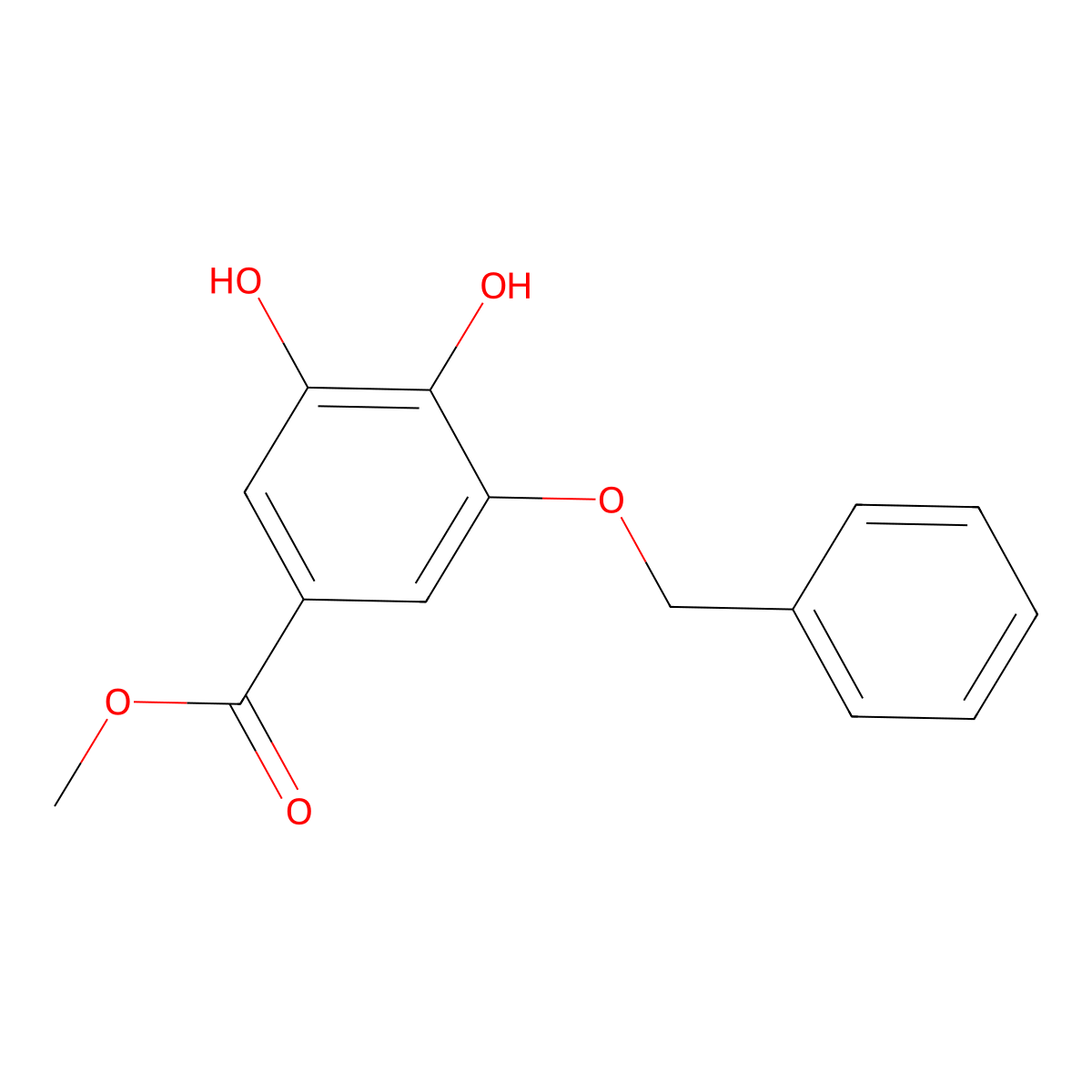 3-Benzyloxy-4,5-dihydroxy-benzoic acid methyl ester molecular structure, CAS 79831-86-0
