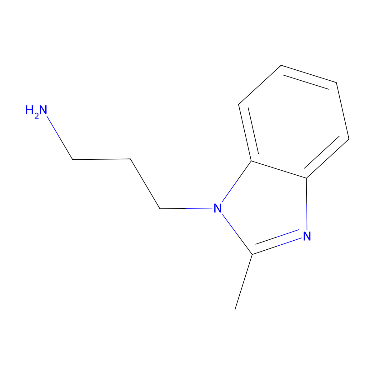 3-(2-methyl-1H-1,3-benzodiazol-1-yl)propan-1-amine molecular structure, CAS 79837-02-8