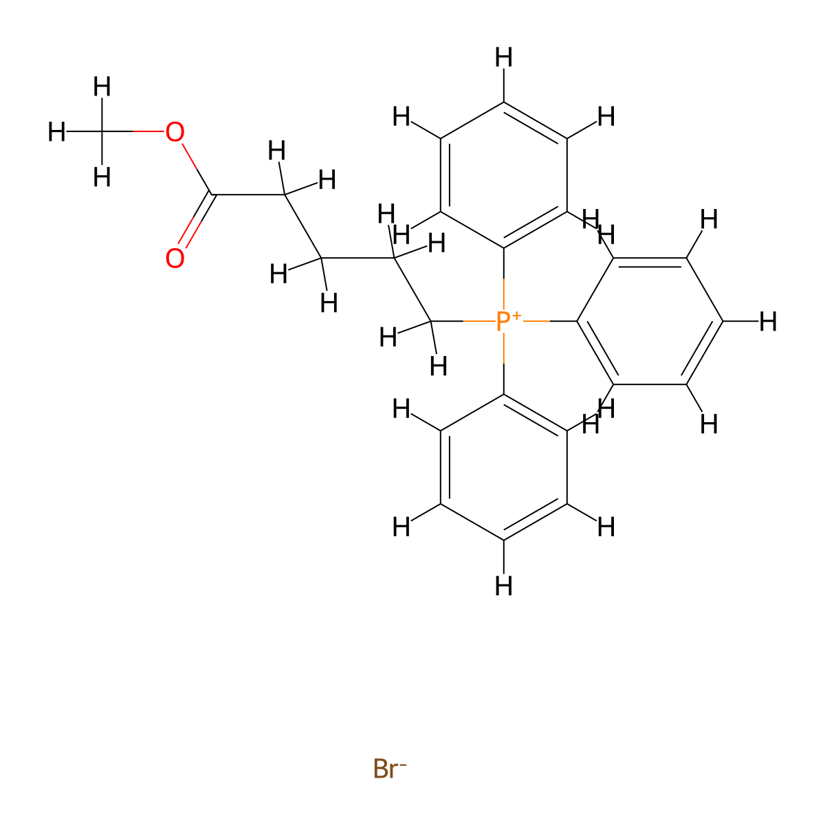 Phosphonium, (5-methoxy-5-oxopentyl)triphenyl-, bromide molecular structure, CAS 79837-79-9