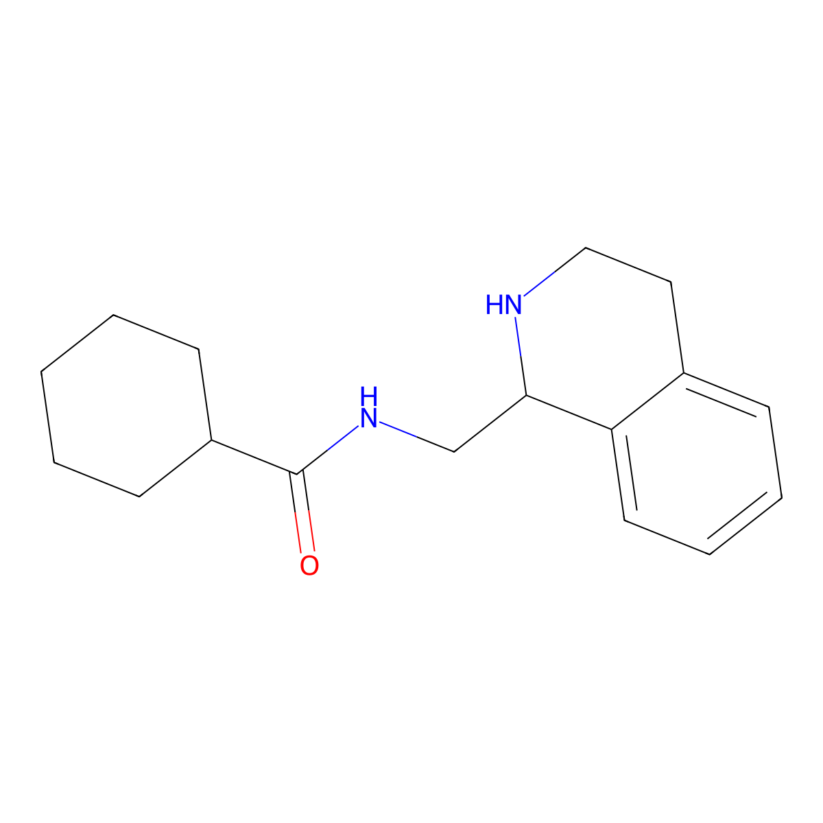N-(1,2,3,4-tetrahydroisoquinolin-1-ylmethyl)cyclohexanecarboxamide molecular structure, CAS 79848-93-4