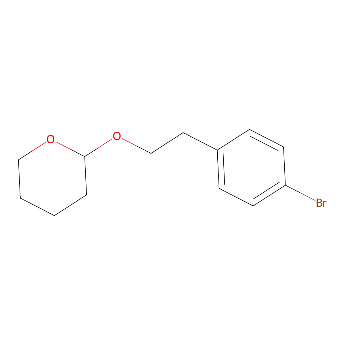 2-(4-bromophenethoxy)tetrahydro-2H-pyran molecular structure, CAS 79849-46-0
