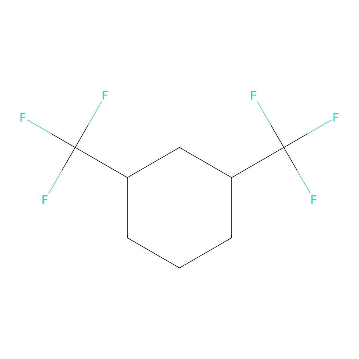 1,3-Bis(trifluoromethyl)cyclohexane (cis-and trans-mixture) molecular structure, CAS 79850-12-7