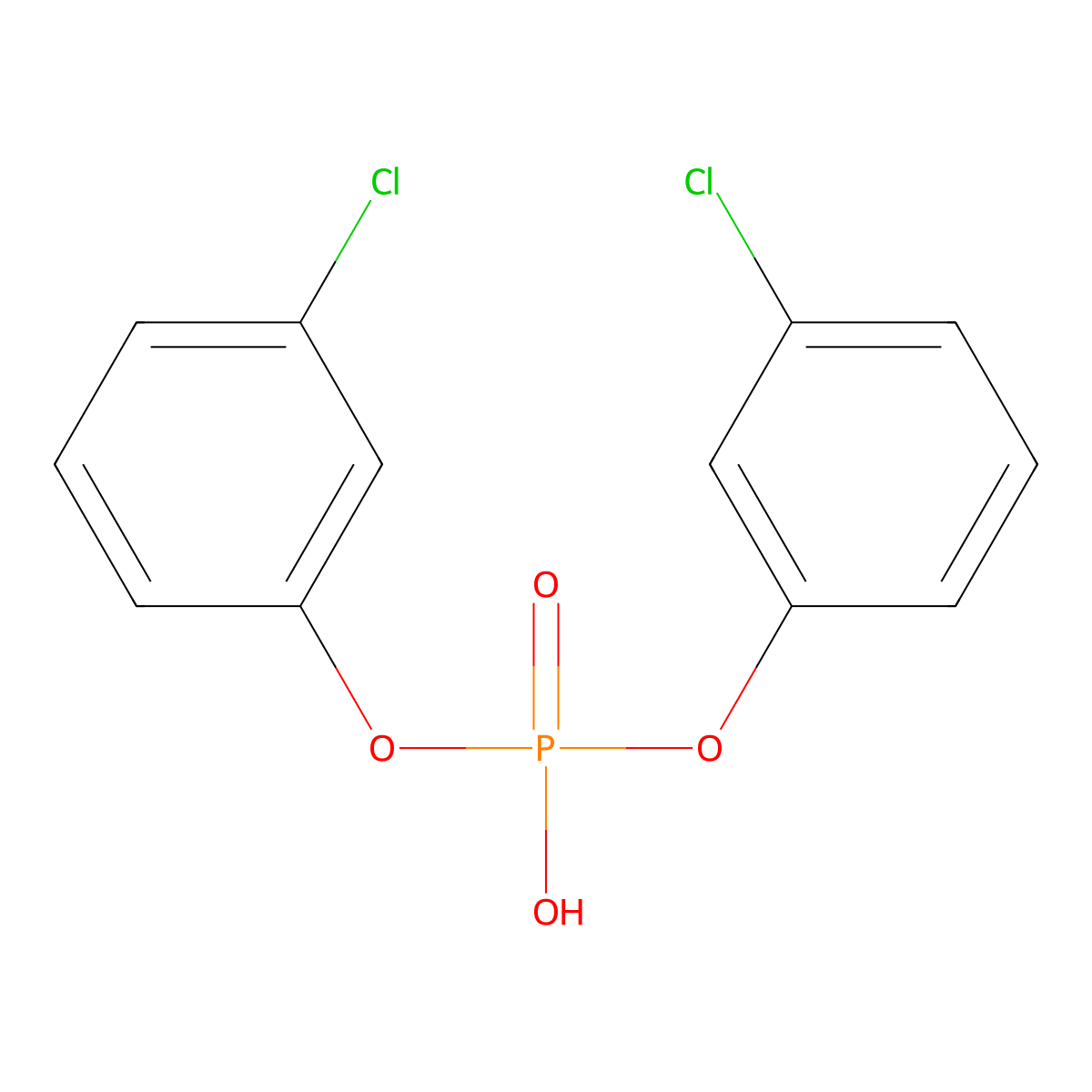 Bis(3-chlorophenyl) hydrogen phosphate molecular structure, CAS 79850-87-6