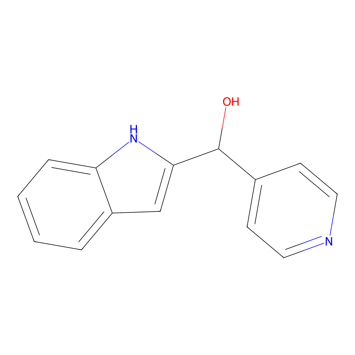 1H-indol-2-yl(4-pyridinyl)methanol molecular structure, CAS 79853-87-5