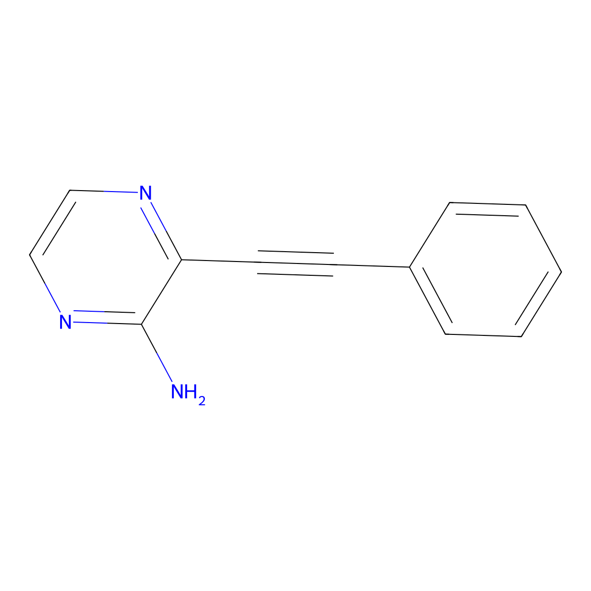 3-(Phenylethynyl)pyrazin-2-amine molecular structure, CAS 798544-32-8