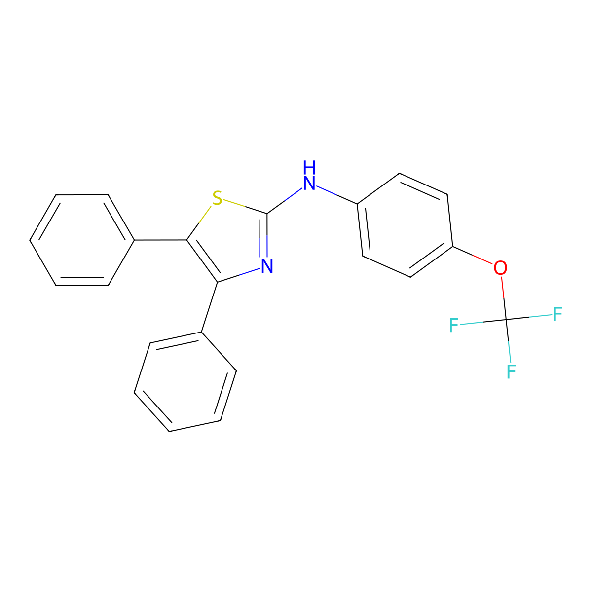 4,5-diphenyl-N-[4-(trifluoromethoxy)phenyl]-1,3-thiazol-2-amine molecular structure, CAS 798558-42-6