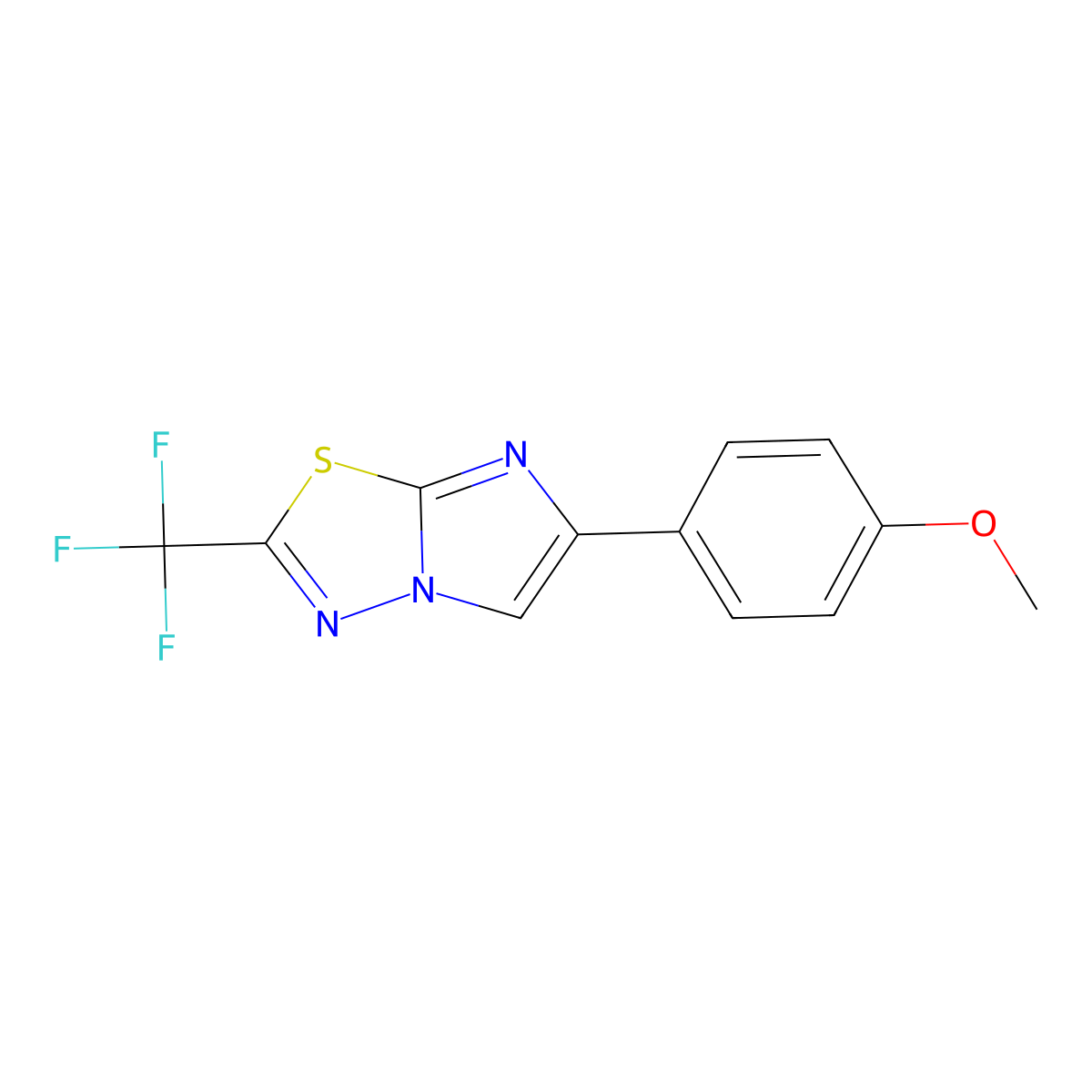 6-(4-Methoxyphenyl)-2-(trifluoromethyl)imidazo(2,1-b)(1,3,4)thiadiazole molecular structure, CAS 798573-42-9