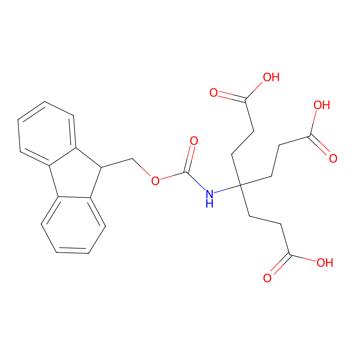 Fmoc aminotriacid molecular structure, CAS 798576-99-5