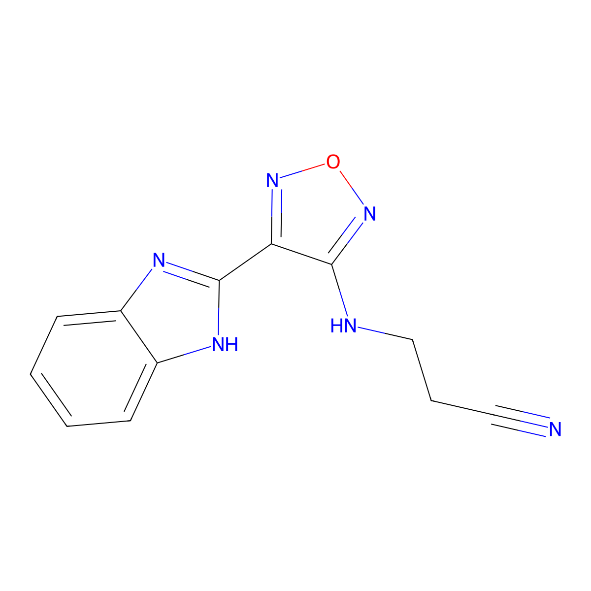 3-[4-(1H-Benzoimidazol-2-yl)-furazan-3-ylamino]-propionitrile molecular structure, CAS 798578-48-0