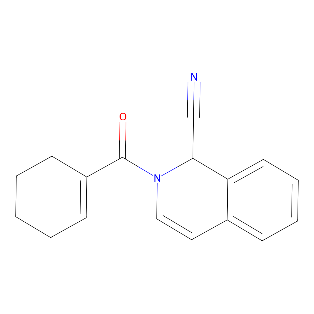2-(Cyclohex-1-en-1-ylcarbonyl)-1,2-dihydroisoquinoline-1-carbonitrile molecular structure, CAS 79858-24-5