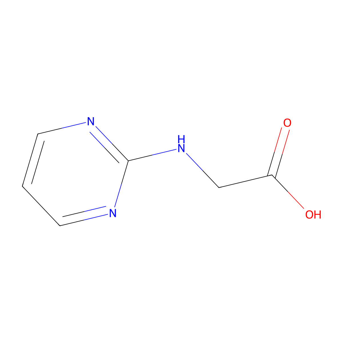 2-((Pyrimidin-2-yl)amino)acetic acid molecular structure, CAS 79858-46-1